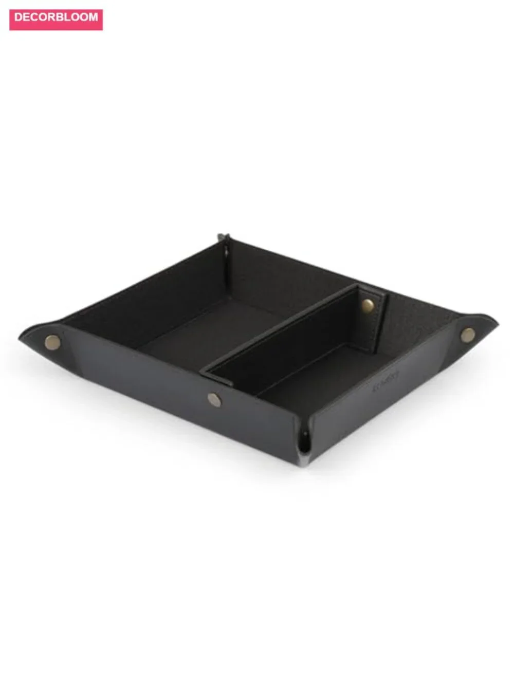 PU Vegan Leather Valet Tray for Men — EDC Catchall Organizer, Folds Flat